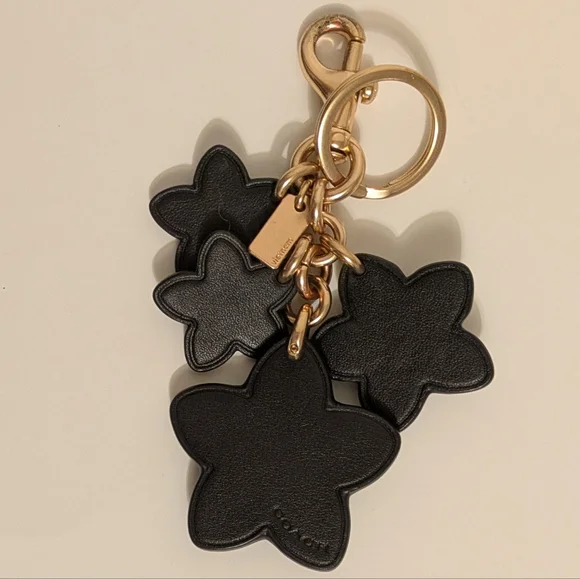 Rare COACH Wildflower Mix Floral Leather Bag Charm - Picture 5 of 7